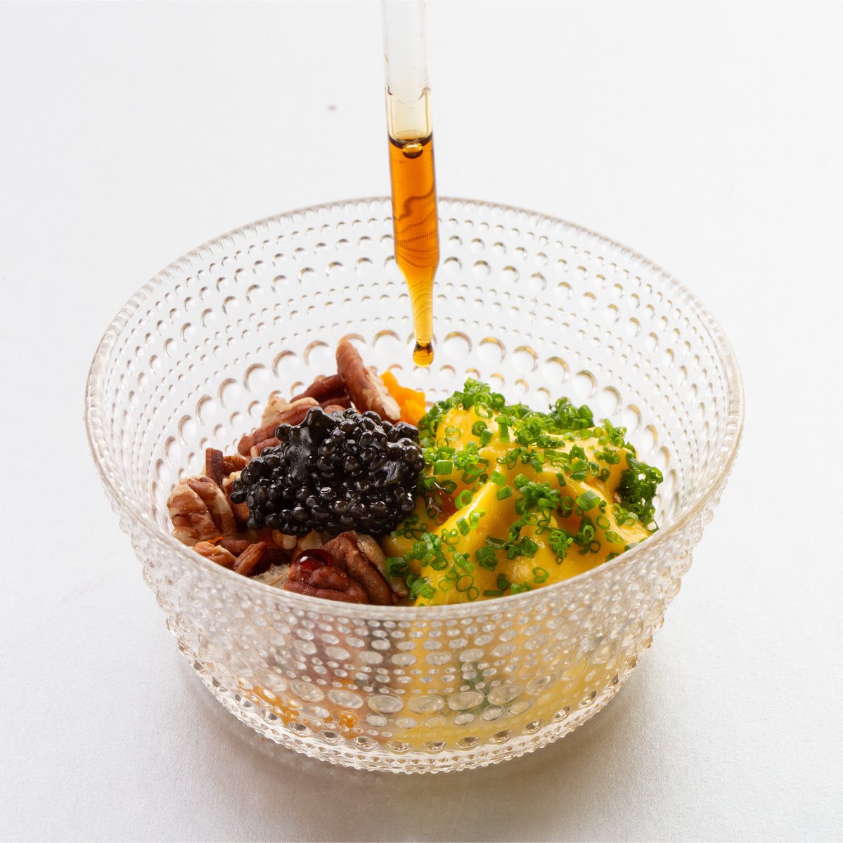 Bedlam Farm certainly know their pumpkins; they specialise in them. We've twinned their Delica pumpkin with Exmoor caviar, pecan &amp; maple syrup. We COULD string some words together on how that might taste but that would be nowhere near as satisfying as sampling it for yourself ...
