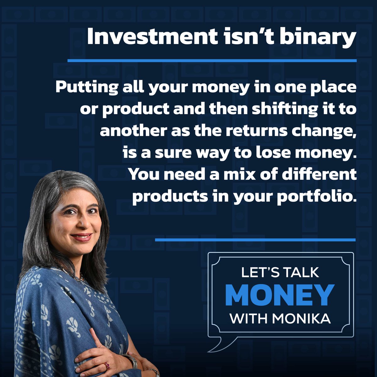 Monika Halan 🇮🇳 (@monikahalan) on Twitter photo Episode 36 of #LetsTalkMoneywithMonikaHalan flags a big investment risk - moving all your money from one investment to another chasing returns.
Listen for more on <a href="/spotifyindia/">Spotify India</a> or elsewhere.
Spotify - open.spotify.com/show/5D0oX4Ip0…
Apple Podcast - podcasts.apple.com/in/podcast/let…
Amazon Music Episode 36 of #LetsTalkMoneywithMonikaHalan flags a big investment risk - moving all your money from one investment to another chasing returns.
Listen for more on <a href="/spotifyindia/">Spotify India</a> or elsewhere.
Spotify - open.spotify.com/show/5D0oX4Ip0…
Apple Podcast - podcasts.apple.com/in/podcast/let…
Amazon Music