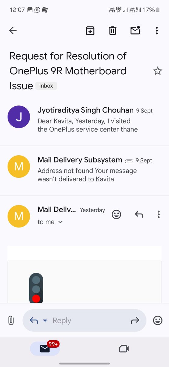 Jyotiradit45966's tweet image. @OnePlus
 My motherboard issue isn’t resolved, and your Thane branch manager blocked my email. The repair costs ₹26,000—why should I pay for your glitch? This is unacceptable. Shame on you, 
@OnePlus
. #CustomerService #OnePlusFail @aajtak @ABPNews @JM_Scindia