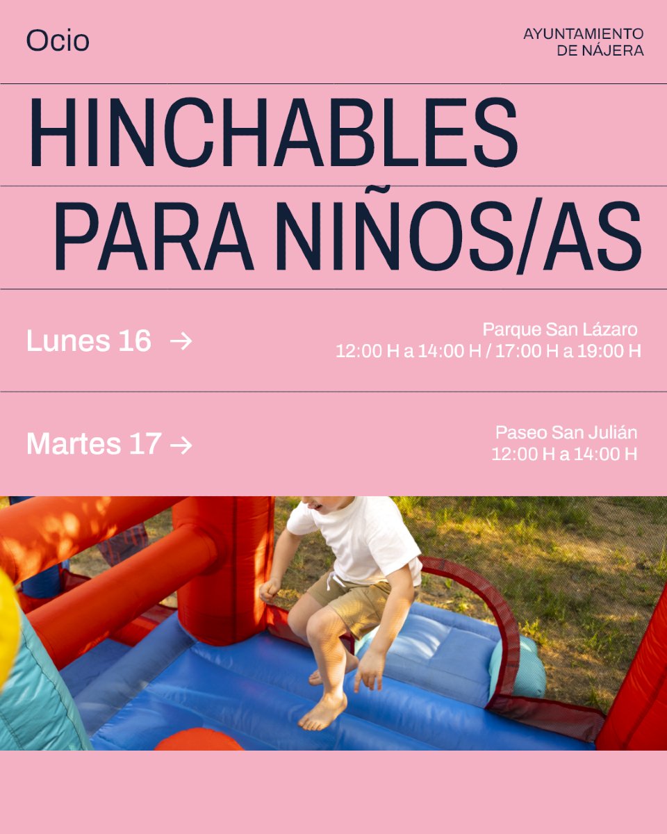 ¡Para los más peques también hay diversión!

#Nájera #AytoNájera #EventosNájera #LaRioja