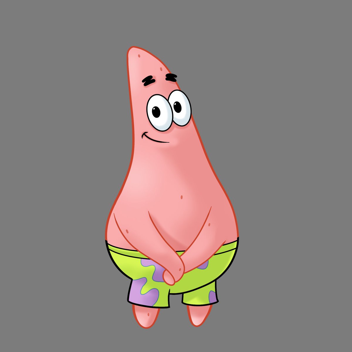 axisars's tweet image. I redrew that one promotional image of Patrick striking a very polite pose. I love that pose. He is very polite and it makes me happy. #SpongeBob #patrickstar #fanart