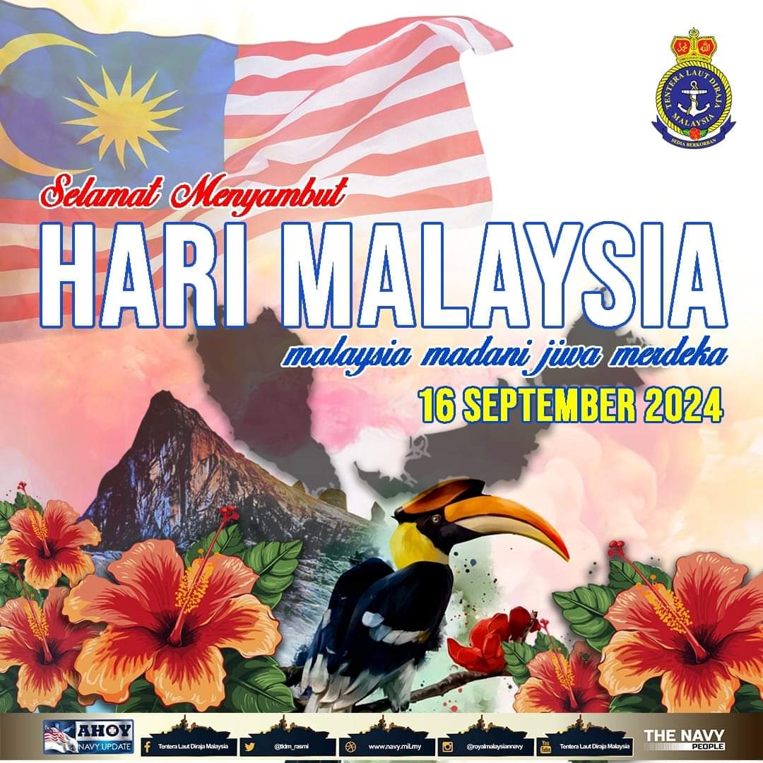 Seluruh warga Bahagian Materiel mengucapkan selamat menyambut Hari Malaysia 2024 kepada semua.