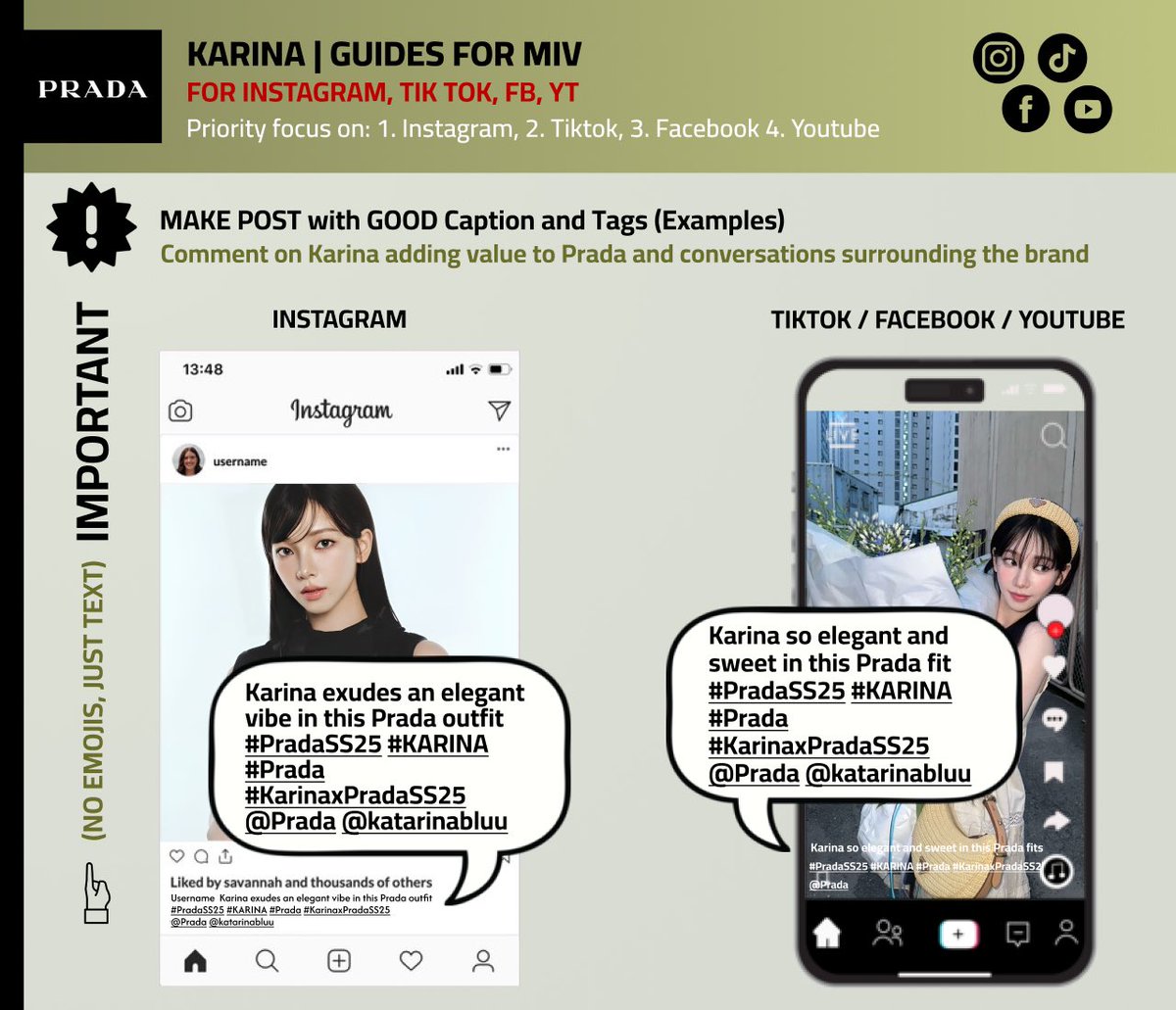 KRNGlobalUnion's tweet photo. 🔊 KARINA Milan Fashion Week 
- Prada SS25

👉🏼MIV Guides for other platforms:
Instagram, TikTok, Facebook, YouTube 

#KARINA #카리나 #カリナ #aespa #에스파 @Prada https://t.co/rapUZyd6kM