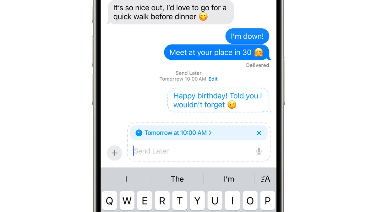 theapplehub's tweet photo. New iMessage features coming to your iPhone with iOS 18: 

- New text effects and formatting options
- Tapback with any emoji or sticker
- Schedule a message to be sent later
- RCS support for improved messaging with Android users