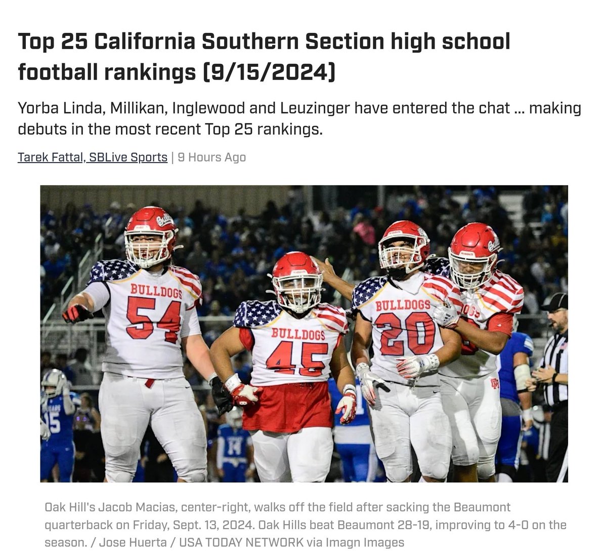 Sitting with some pretty great company in the Top 15!

si.com/high-school/ca…