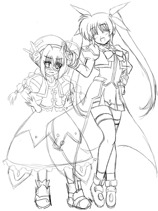 #皆さんラフと塗った後を見せてください こういう作業途中のものは上げないスタイルなんだけどたまにはw 