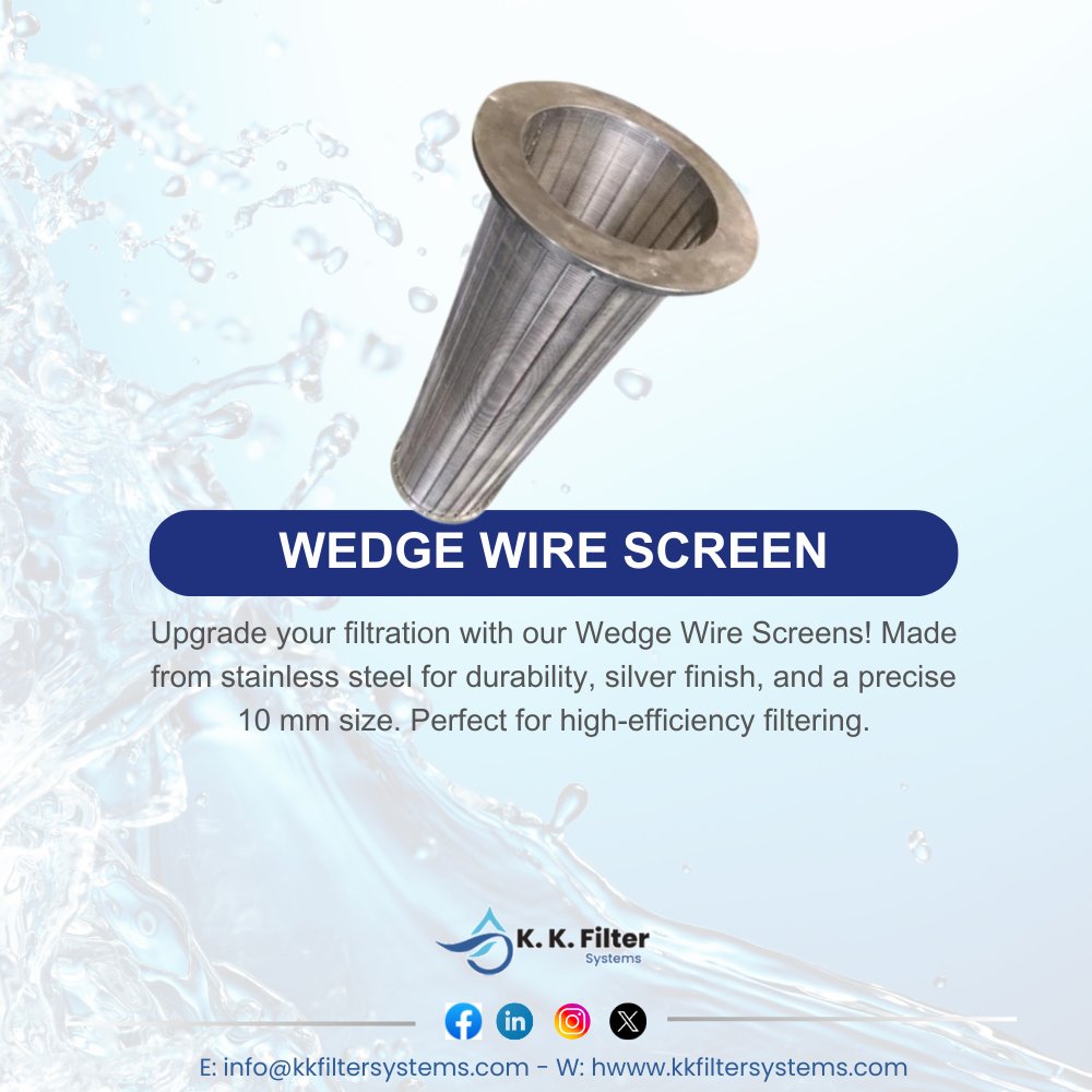 KKFilterSystems's tweet image. Upgrade your filtration with our Wedge Wire Screens! Made from stainless steel for durability, silver finish, and a precise 10 mm size. Perfect for high-efficiency filtering. 
kkfiltersystems.com/Wedge-Wire-Scr…

#WedgeWire #StainlessSteel #Filtration #IndustrialQuality #WaterFiltration
