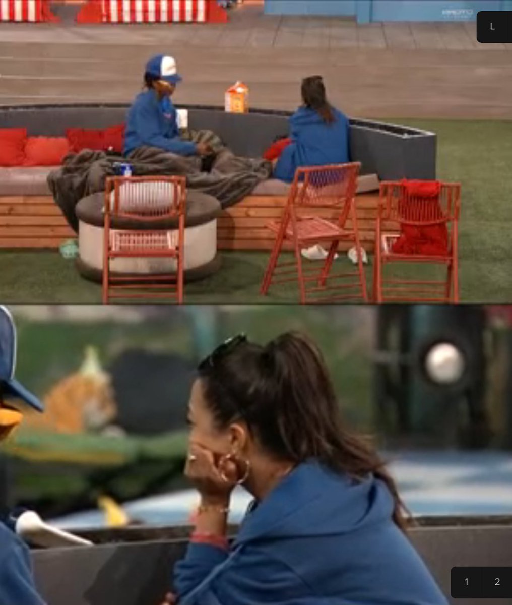 BBLiveUpdaters's tweet photo. #BB26 
T'Kor asks again to tell her something about Rubina's talk with Angela.
Rubina-I'm not comfortable talking right now. She says "Sorry T" but the environment isn't good. https://t.co/IT81Jij07l