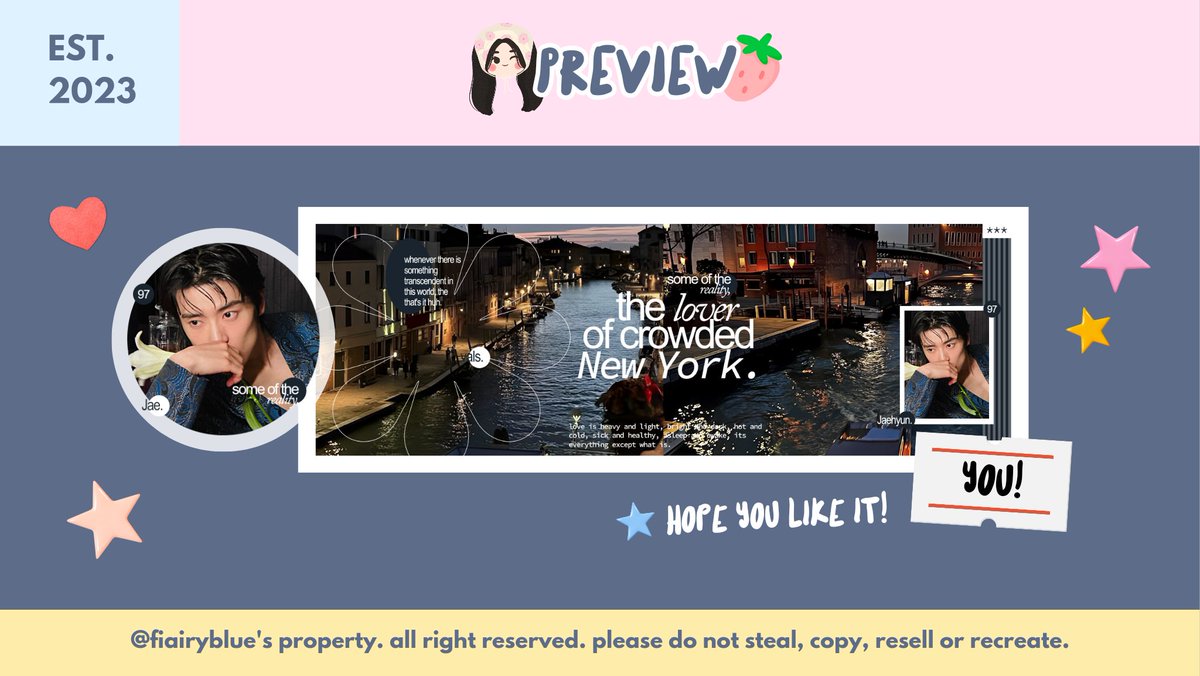 fiairyblue's tweet image. help rt? thank you&amp;lt;3

haloooo! aku punya beberapa ready stock layout berikut; rei (photo dump), jaehyun (wisteria) dan jaemin (fruity). yuk yg minat bisa langsung DM ajaa💌😍💗⭐ free retext ya teman-timun!

t. #zonauang #zonaba