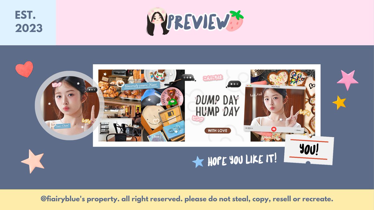 fiairyblue's tweet image. help rt? thank you&amp;lt;3

haloooo! aku punya beberapa ready stock layout berikut; rei (photo dump), jaehyun (wisteria) dan jaemin (fruity). yuk yg minat bisa langsung DM ajaa💌😍💗⭐ free retext ya teman-timun!

t. #zonauang #zonaba