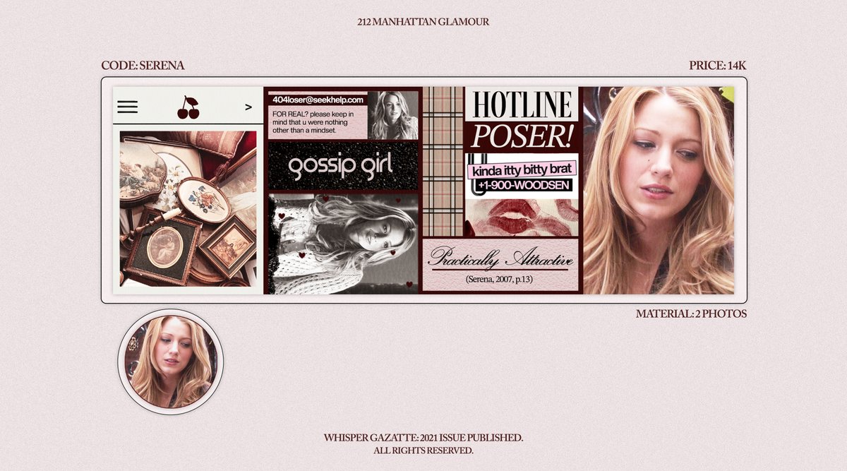 ellepages's tweet image. Help repost? Thank you!

Attentions, darling! Elena’s Store is rolling out the red carpet today, only Serena and Blair are invited. No maximum orders—go ahead, spoil yourself.

T&amp;amp;C and form are waiting on my Carrd. Ready to be the next it girl? XOXO, Whisper Gazette.

#zonauang