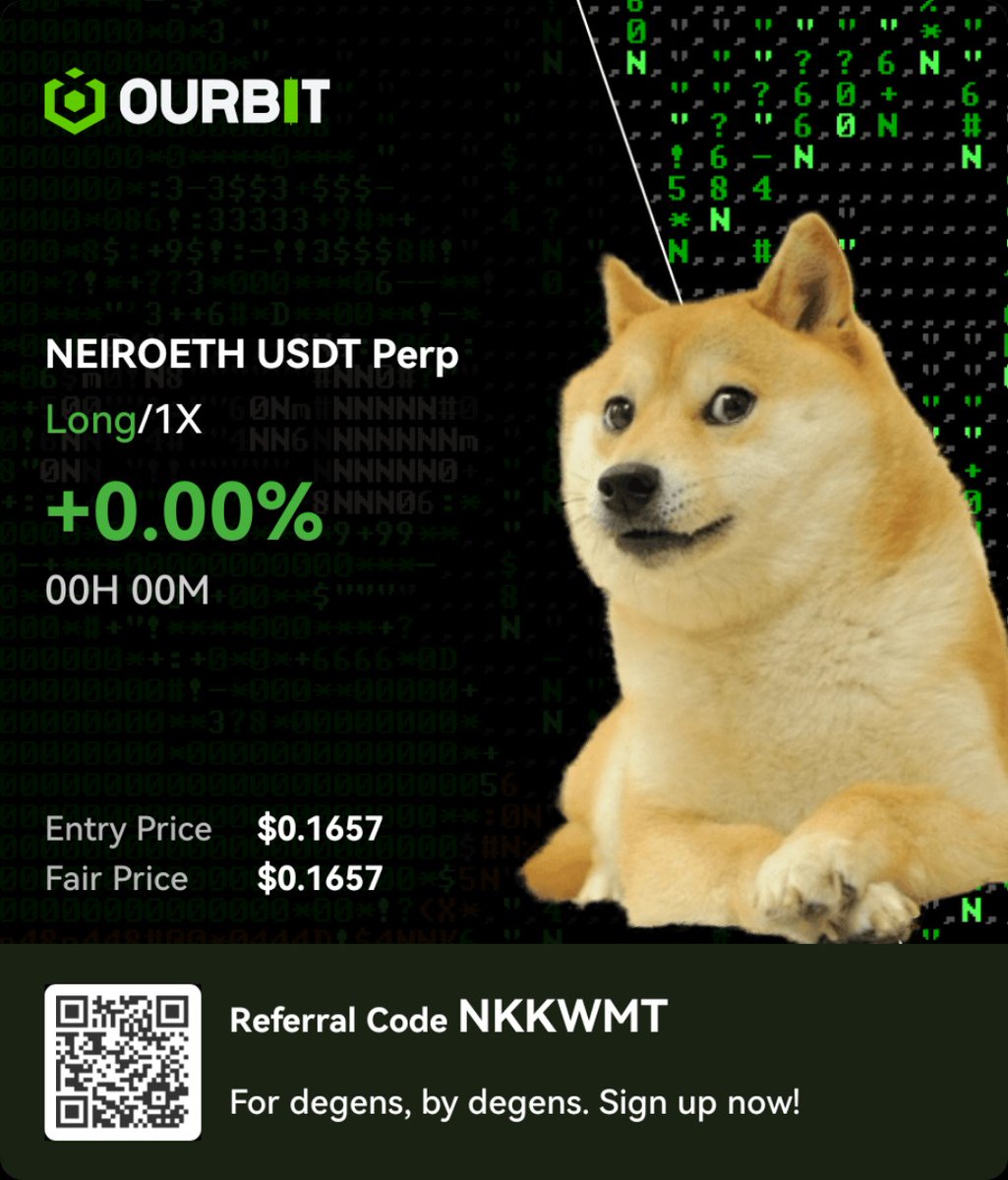Longed $NEIRO 
<a href="/NeiroOnEthereum/">Neiro On Ethereum</a>
 on 
<a href="/ourbit/"></a>
. Let's goooo 🐕