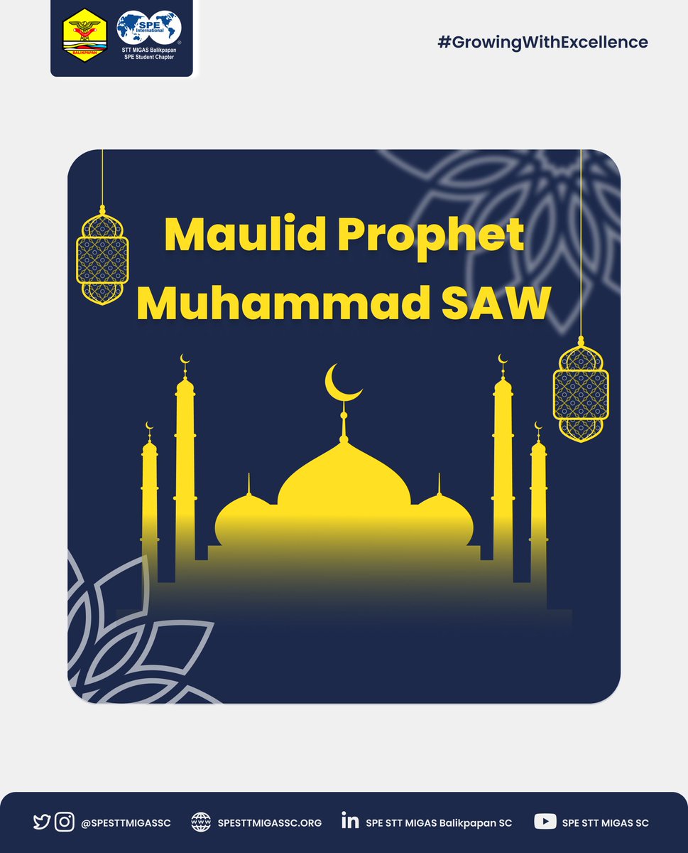 spesttmigassc's tweet photo. [MAULID PROPHET MUHAMMAD SAW]

Maulid Nabi is a reminder of the power of unity. Let us strive to emulate his virtues, spreading love, compassion, and justice throughout the world.🌟

SPE STT MIGAS Balikpapan SC
#GrowingWithExcellence https://t.co/TC80uhokmr