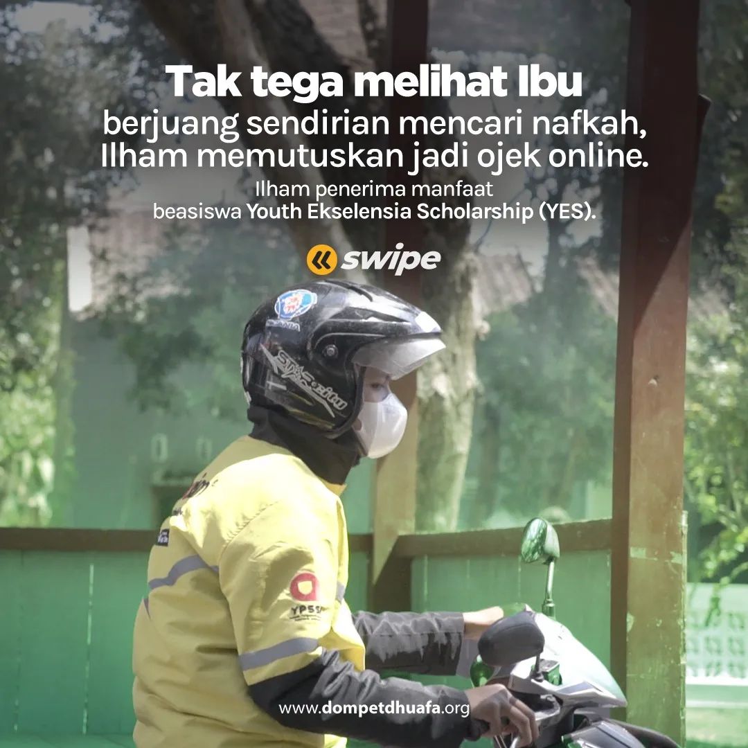 dompetdhuafaorg's tweet photo. 1. Ilham akhirnya memutuskan diri jadi ojek online, bantu ibu mencari pendapatan tambahan demi mencukupi kebutuhan sehari-hari. https://t.co/QLalBoU9TV