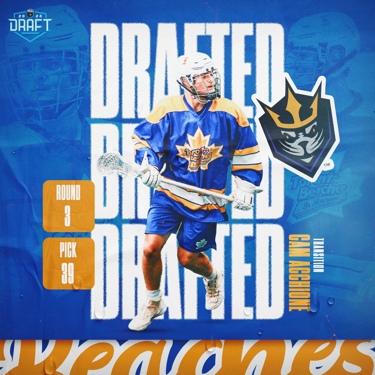 Toronto Beaches (@beachesjra) on Twitter photo Congratulations to <a href="/cam_acchione/">Cam Acchione</a> on being selected 39th overall in the <a href="/NLL/">NLL</a> Draft by the <a href="/SealsLax/">San Diego Seals</a> 🌊
#NextWave Congratulations to <a href="/cam_acchione/">Cam Acchione</a> on being selected 39th overall in the <a href="/NLL/">NLL</a> Draft by the <a href="/SealsLax/">San Diego Seals</a> 🌊
#NextWave