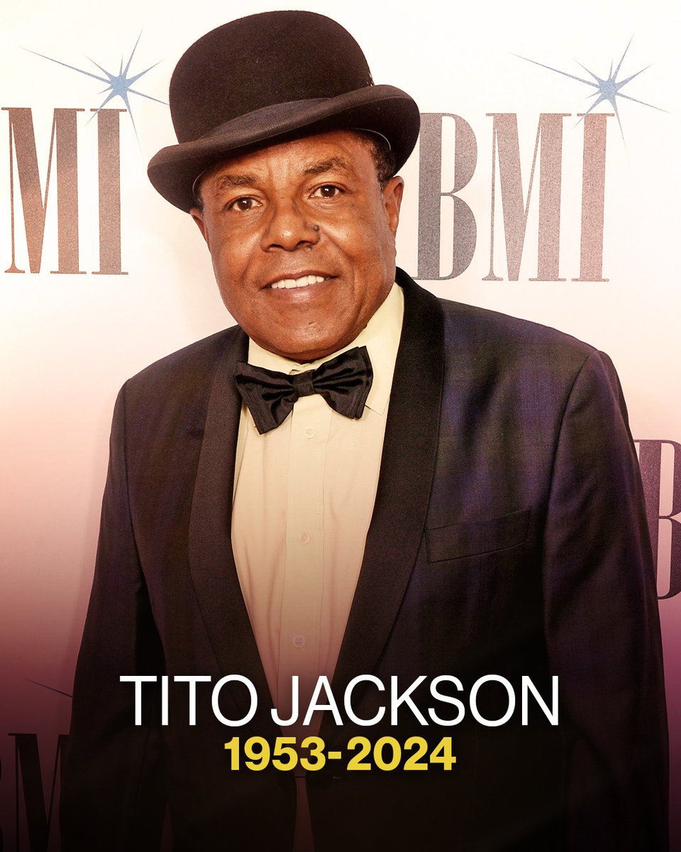 BREAKING: Tito Jackson has died at the age of 70.

Steve Manning, a longtime Jackson family friend and former Jackson family manager, tells ET that Tito passed away today. While an official cause of death has not yet been determined, Manning believes that Tito suffered a heart