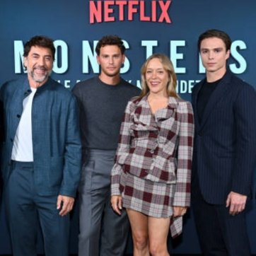 BardemDaily's tweet photo. Javier Bardem, Cooper Koch, Nicholas Alexander Chavez, and Chloë Sevigny attend the premiere of Monsters: The Lyle and Erik Menendez Story in NYC on September 12th! #javierbardem #chloesevigny #monstersnetflix https://t.co/DkF9eqLWAI