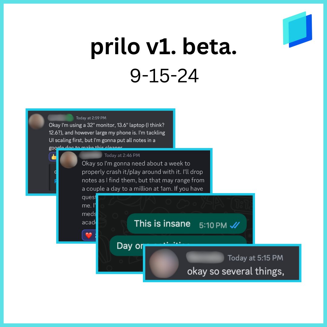 tryprilo's tweet image. beta testing activities. week 1, version 1. almost launch time.