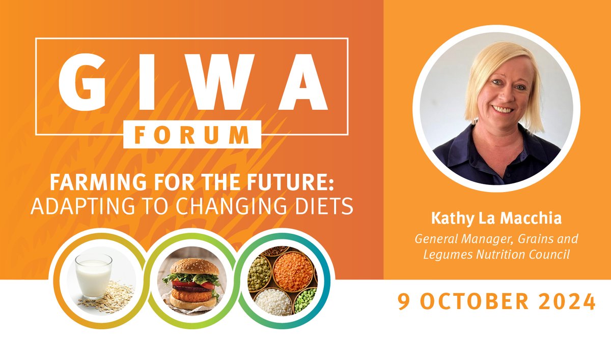 This year's theme for the GIWA Forum, is Farming for the Future: Adapting to Changing Diets.

Opened by the Hon Jackie Jarvis, Minister for Agriculture and Food; Small Business and Forestry, keynote speakers include Kathy La Macchia, General Manager of <a href="/GrainsLegumesNC/">Grains & Legumes Nutrition Council</a> who will