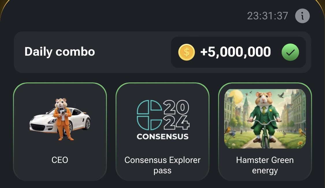 Rameshkmwt1's tweet image. Hamster Kombat Today&apos;s Combo &amp;amp; Cipher.... Sep 16, 2024

✅ Daily combo 
✅ Cipher Code
✅ minibgame

#HamsterKombat #minigame #dailycipher