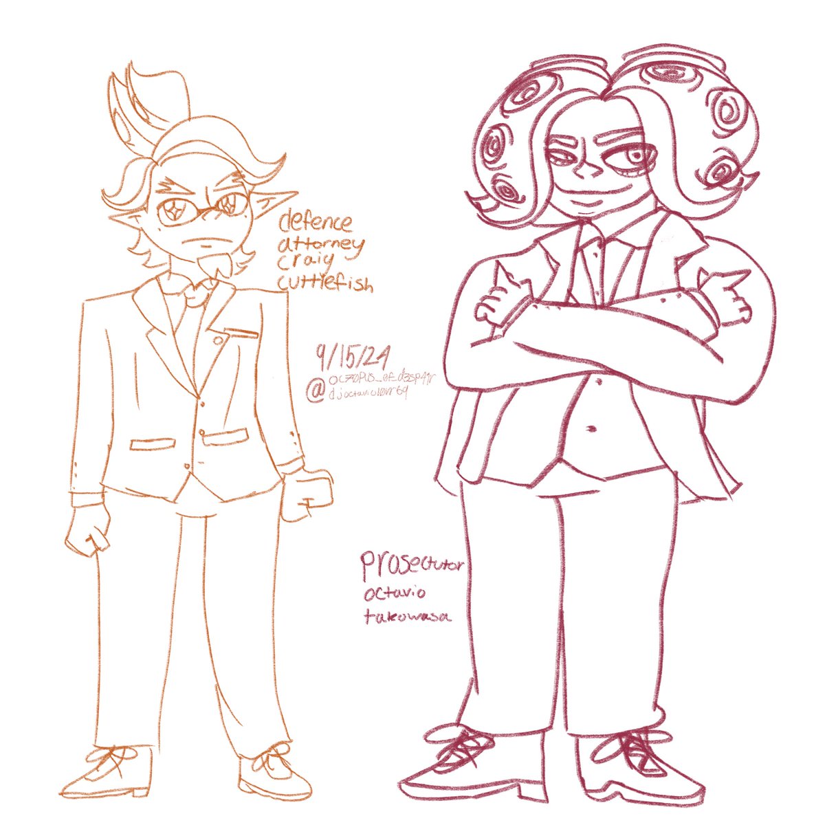 polpiyaoi's tweet photo. sighs #splatoon #aceattorney #aceattorneyau #au #cuttletavio #djoctavio #craigcuttlefish https://t.co/DiIRutXhRi