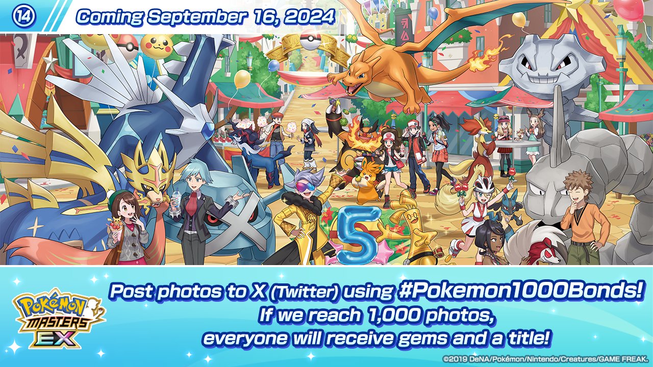 Pokemon Masters EX on X Announcement The Pokemon One Thousand Bonds Sweepstakes is coming soon Enter by posting your photo creator pics on X Twitter using Pokemon1000Bonds If we reach 1 000