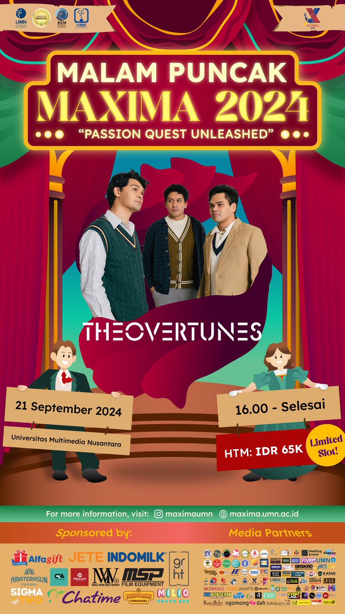 Tinggal menghitung hari dan akan tiba MALAM PUNCAK MAXIMA 2024 bersama dengan T 🎤😲
Siapa yang udah gak sabar? MAXIMA sih udah gak sabar banget nih😝
Jangan lupa untuk ikuti keseruannya ya, Maximers!
#MAXIMA2024
#ExpressYourUniquenessShowItToShine