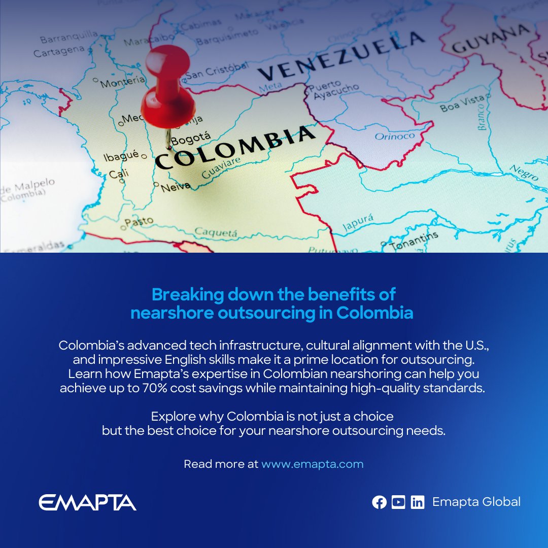 Navigating the complexities of global business just got easier with nearshore outsourcing in Colombia 🇨🇴

🔗 Read the Full Article Here
ow.ly/KbGp50TnzXs

 #NearshoreOutsourcing #GlobalBusiness #ColombiaBusiness #BusinessStrategy