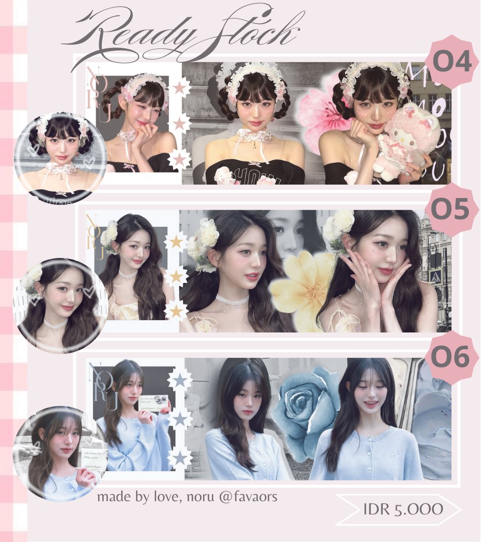 LOMBASIHlR's tweet image. any interaction will be appreciated ⁠♡

selamat pagi! noru membawa 6 LAYOUT READY STOCK wonyoung wony yang bisa dibawa pulang dengan harga 5k/each, dan ava png + free retext yaaap!

#zonauang #zonajajan O1