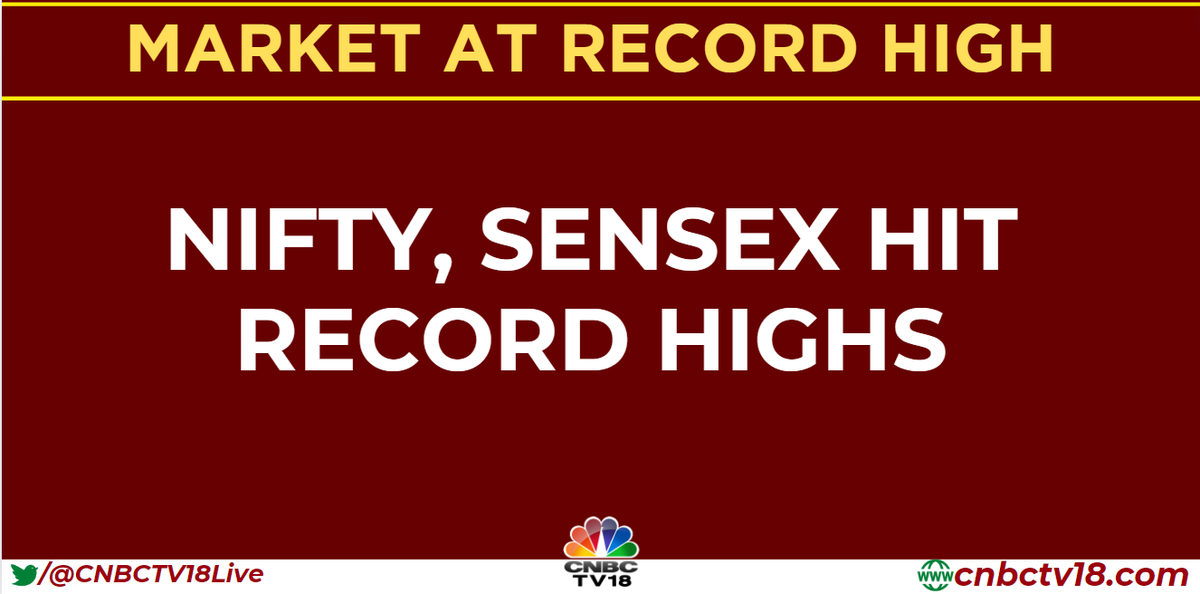 CNBCTV18Live's tweet photo. #MarketAtRecordHigh | Nifty, Sensex hit record highs, metal stocks highs https://t.co/fSHwKgJbNp