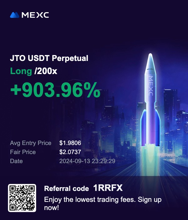cfjcrypto's tweet photo. 🔥Another Profitable Trade For Our Community💰Join The Fastest Way To Earn Crypto 🚀 🚀

We made almost 903% return💰on JITO in less than 10 mins 💪 

Earning From Crypto Trading has never been Easier. 

Click below to know more about the coin

https://t.co/JufgDLPQD7

This profit can be yours .....🫵

There are thousands of Crypto Tokens out there. We help you find the right ones 👍

Success in Crypto is just one click away. Take action 💪 !

✅Find winning tokens
✅Optimise your portfolio
✅Make better trades

Your crypto Journey Starts here. Whether you're a curious newcomer or a seasoned enthusiast, this course offers a deep dive into the world of Crypto Futures & Perps Trading💰

👉 https://t.co/RooLY8tUc3

This course will help you to trade like a Hedge Fund Trader. Equip yourself with the knowledge, tools, and confidence to become a confident crypto futures & perps trader 💪

After completing this course you will able to trade Crypto futures & perps with clear entry and exit strategy. Join us on this educational journey to unlock the potential of Crypto futures & perps trading

Join our Crypto’s Alpha community💰below to Trade along with Us

👉 https://t.co/f2oTreQdt4 (Join now for less than the price of your Daily Coffee ☕️)

Watch us trade live and go from Zero to Million Dollars

👉 https://t.co/6GQF90Vpux

Crypto is Complex . Hire Us To Trade Crypto 🔥

👉 https://t.co/R2Tw3c8zV1

Tokenize Your Real World Assets ( RWA )🔥

👉 https://t.co/JU0hLzqIhW

Launch & Sell Out your Crypto and NFT Project 🚀

👉 https://t.co/LFLM7go7uE

Build Web 3.0 Apps, Crypto, NFT, Wallets, Exchanges, Metaverse with Ease 🔥

👉 https://t.co/CDfRw19Bxb

🔥 BROKER LIST 🔥

✅ Crypto/ FX CFD Broker - https://t.co/d8RDGjfOue , https://t.co/GqYUtHZ7hk

✅ Crypto Spot Exchange - https://t.co/Q4aCzUYK08

✅ Crypto loan - https://t.co/rIeBySlUE3

✅ Crypto Futures/ Perp (CEX) - https://t.co/FJ3rtjjCmO , https://t.co/wczfxOZzVE , https://t.co/9q7vElTB48 , https://t.co/MLclx3iyo0 , https://t.co/bXyxdAPCY8 

✅ Crypto Futures/Perp (DEX) - https://t.co/aaZkQIKmqm ,  https://t.co/P71hGemN2U

✅ Crypto Options (CEX) - https://t.co/Njf82e1zrE

✅ Crypto Options(DEX) - https://t.co/DnDpqvJQh1

🖇Join our Trading communities on Telegram:

👉 CFJ Telegram Community:
https://t.co/tpwOFaAZtB

👉 MadforNFTs Telegram Community:
https://t.co/Q8k010oQiW

Disclaimer - DYOR this is not Investment advice. This is shared only for educational purpose.

#Crypto #JITO
