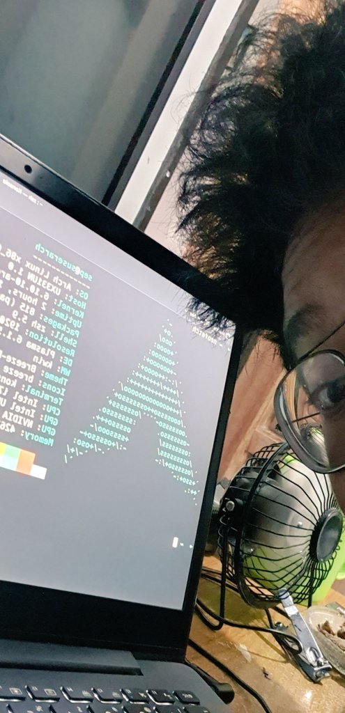 sptndpp's tweet photo. after 2 days trial and error, 
"i use arch btw" https://t.co/KUiU6wWpPS