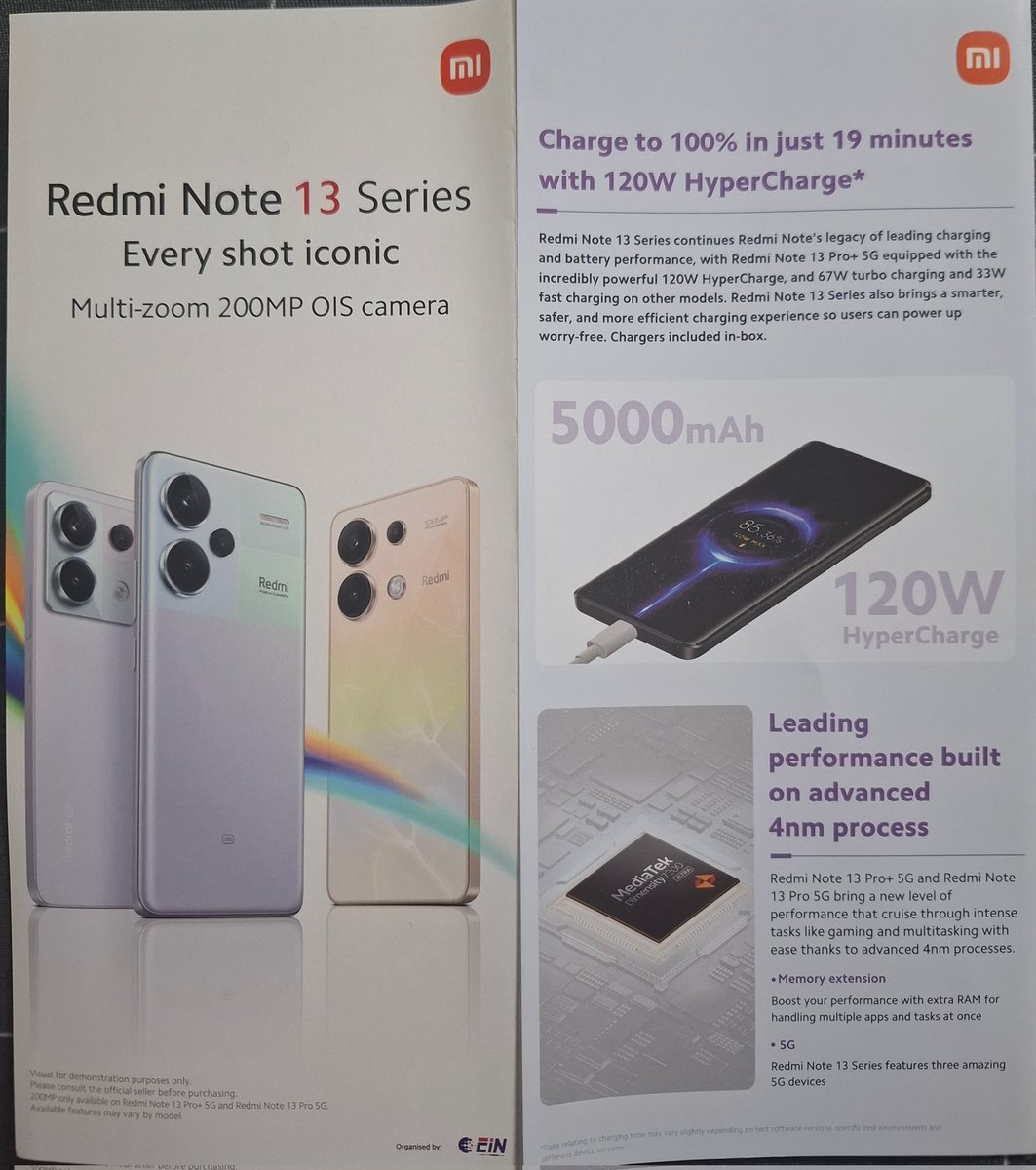 Aquis_GN's tweet image. Xiaomi #RedmiNote13 series, 2024.
#SmartphonePamphlets