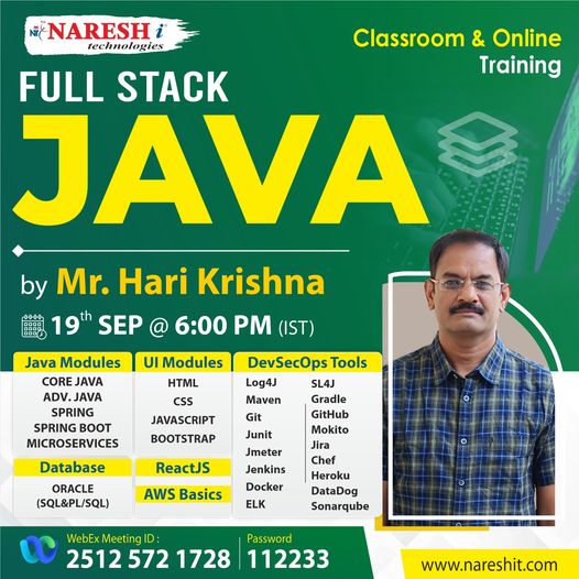 PrassannaPr's tweet image. 🔴 Naresh IT 🔴 🔴 Free  DemoS 🔴
✍️Register Now: bit.ly/4eoJD9F
👉Attend a Free Demo On Core Java &amp;amp; Full Stack Java by Mr. Hari Krishna.
📅Demo On: 19th September @ 6:00 PM (IST)
#java #fullstackjava #ProgrammingInJava #javatraining r #nareshit