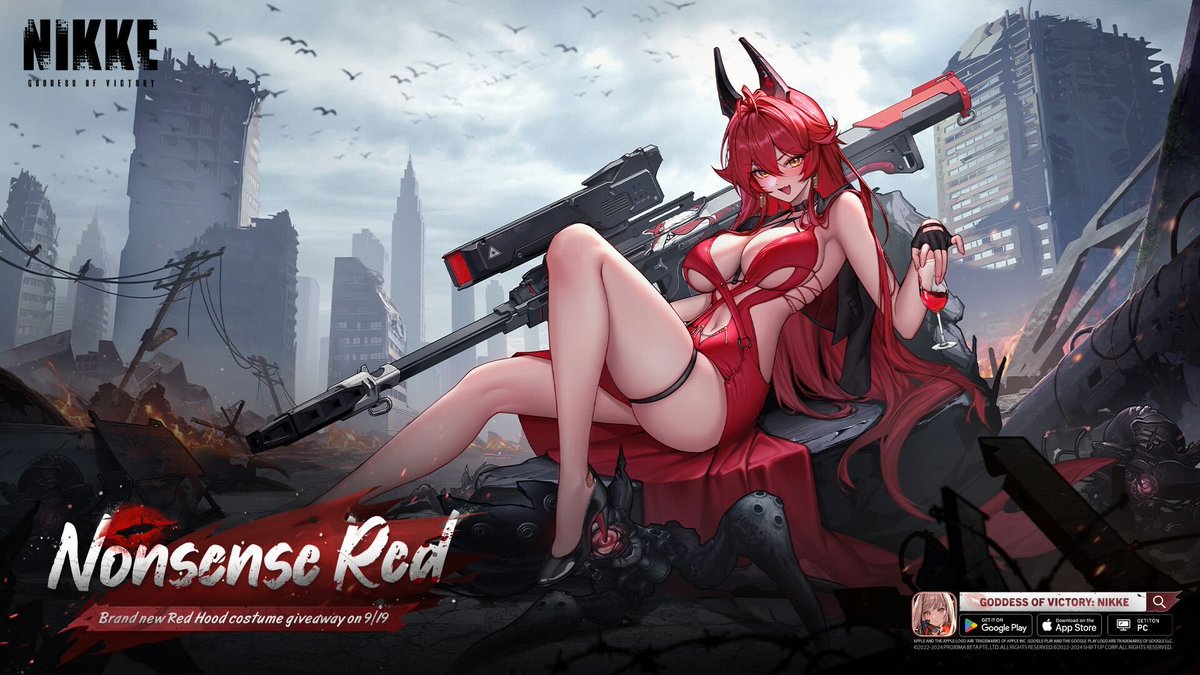 【Nonsense Red】

I never thought I'd be fighting in a dress.

Red Hood - Nonsense Red will soon be distributed for free! 🎁

Claim period
📅 9/19 (After Maintenance) ~ 10/30 23:59 (UTC+9)

#NIKKE
#RedHood