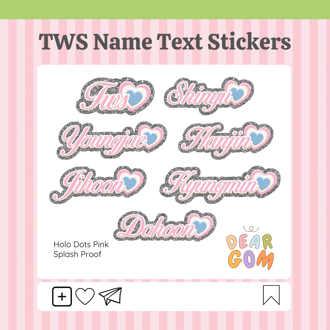deargomph's tweet image. #gommiestickers

🍮 tws name text stickers

only 25 pesos each (available in holo dots pink, holo dots blue and glitter denim)

🧸wts lfb stickers ph anik anik tws shinyu youngjae hanjin jihoon kyungmin dohoon