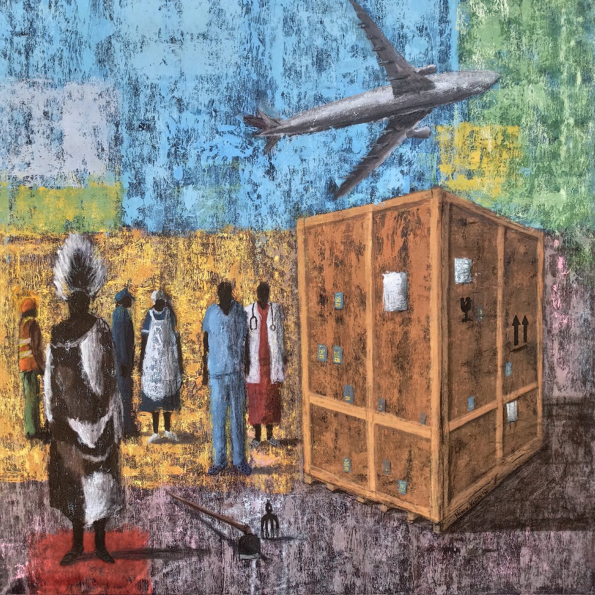 munenekariithi's tweet photo. State of the labour export
Acrylics and charcoal on canvas
#art #contemporaryart #labourexport #Humancapital #iom 250,000 Kenyans https://t.co/5m6SIOSXfj