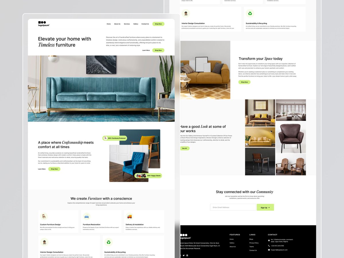 UI Exploration: Web design for a furniture company ✨✨. 

#UI #uidesign #UX #uxdesign #uiexploration #design #uiuxdesignUI