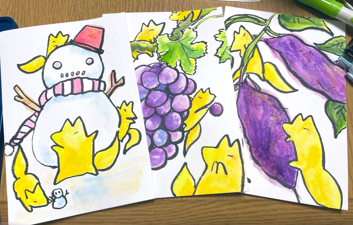 sutahapikitune's tweet photo. ⭐️9月22〜29日
CONSEPT展
@playpit_artpark 
今までの作品と画像１枚目みたいなやつ多め？在廊あるかも🦊

⭐️9月27〜10月6日
アニマルイラスト3展
Gallery IYN様
@4Gallery_IYN136 
#IYN企画に参加します
画像2枚目ポストカードサイズ9枚予定
委託で展示、販売🦊

に向けて製作中💪

#きいろいきつね https://t.co/9Jfg3v4cLn