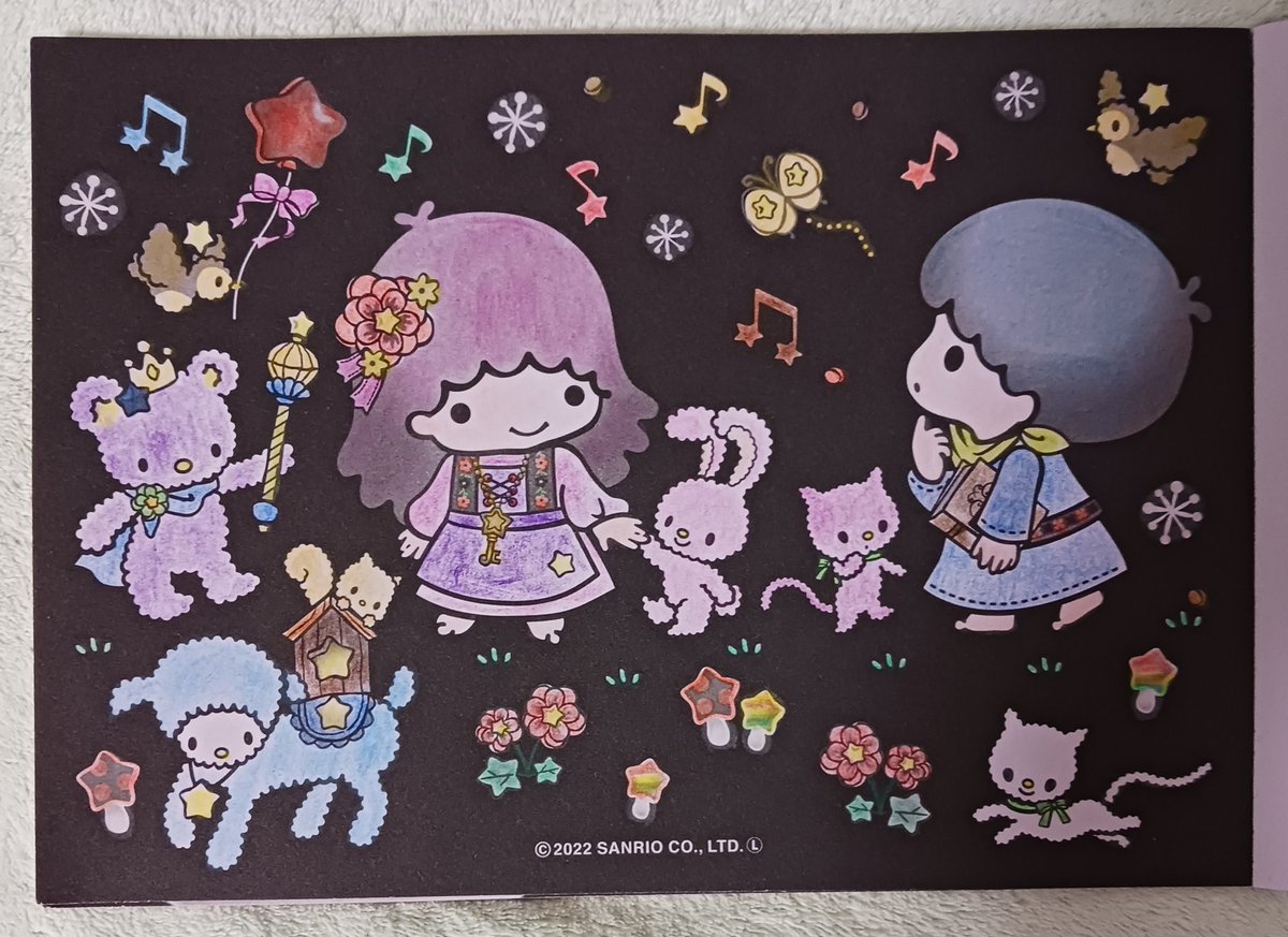 ブラックぬりえシート #ブラックぬりえ #リトルツインスターズ