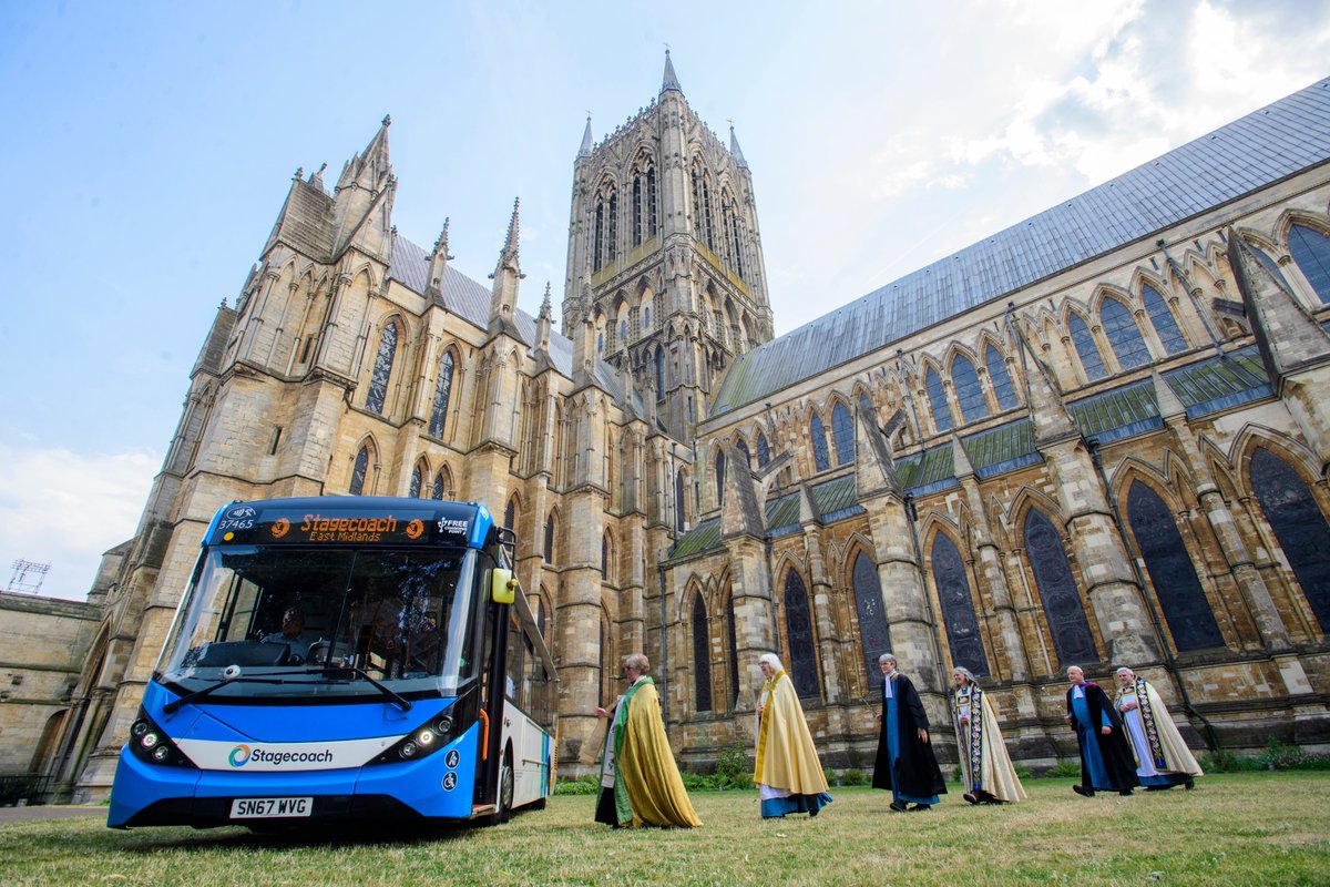 What a photo!😍The Clergy of Lincoln Cathedral #GetOnBoard for #CatchTheBusMonth