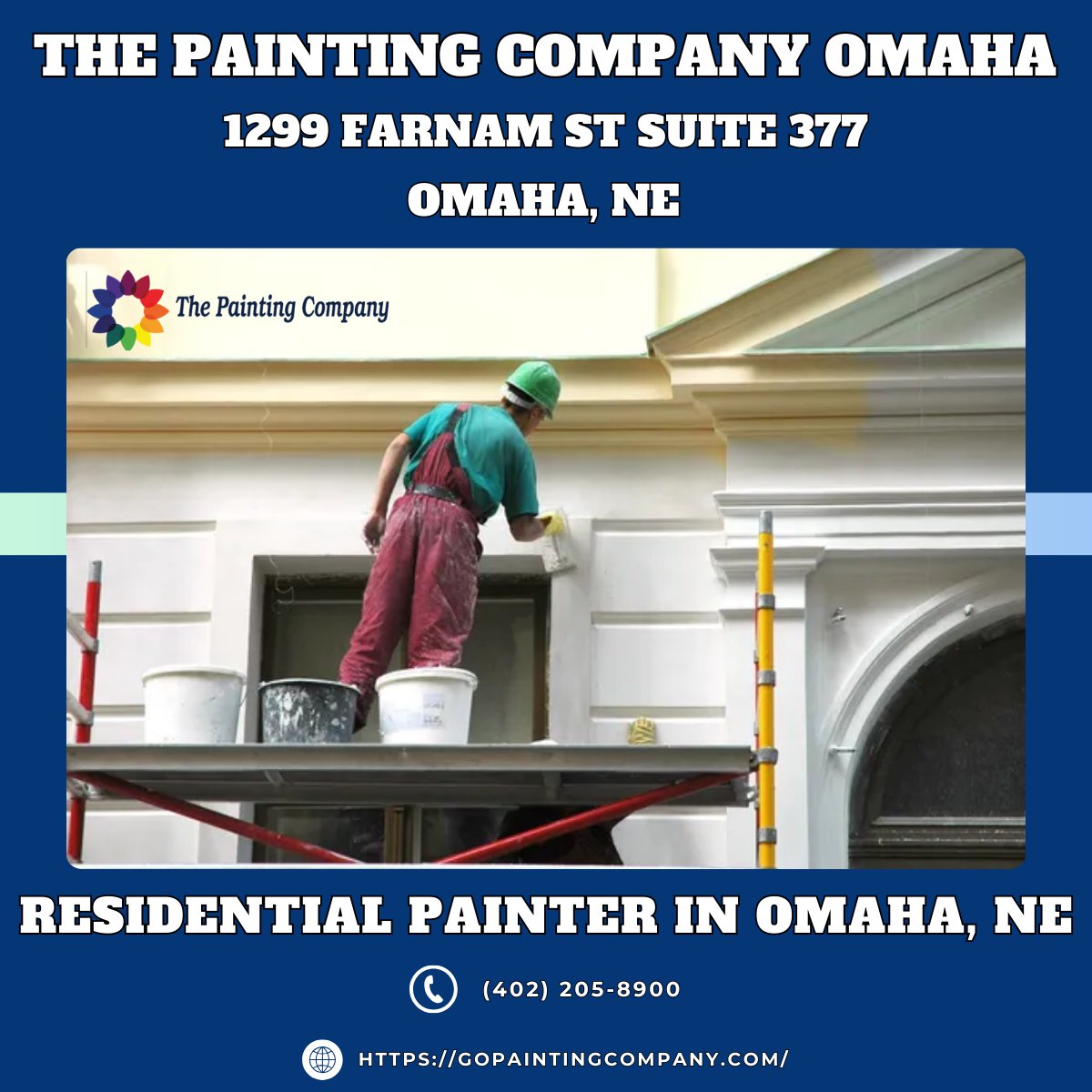 GoPaintingCo's tweet photo. Residential Painter in Omaha, NE - The Painting Company Omaha

https://t.co/x7GMSJrxi2

The Painting Company Omaha
1299 Farnam St Suite 377
Omaha, NE 68102
(402) 205-8900

https://t.co/ZnUHG0gtkW

#ResidentialPainter #ResidentialPainterOmahaNE https://t.co/4QpQPISDxw