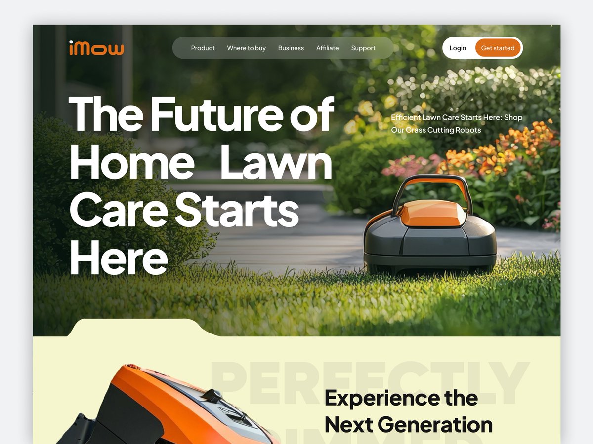 dkavinda90's tweet image. IMow - Website for automatic grass-cutting robotic company

#smartgardentech #lawntech #robotmower #futureoflawncare #website #page #landing #landingpage #grasscuttingrobot #automatedlawncare #robotlawnmower #grasscutting #design #ui #uiux