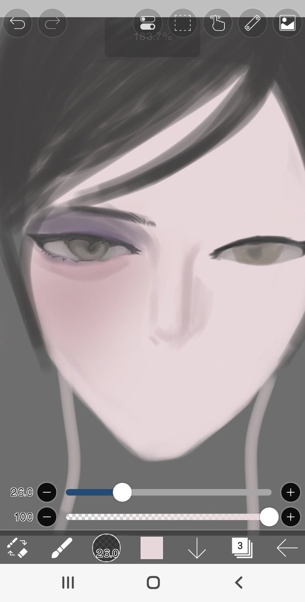 I HATE FLIPPING MY CANVAS TURNS OUT THE FACE WAS DISPROPORTIONATE😭😭😭😭😭