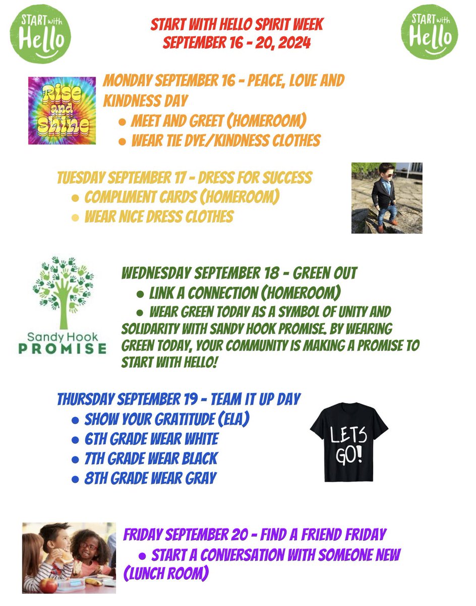 EMS Start With Hello Spirit Week 👋 ❤️