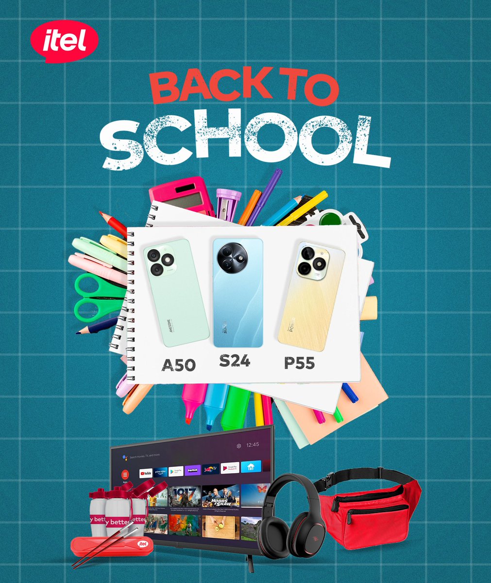 itelghana's tweet image. Get ready for school with itel's exciting Back-to-School Promo! 📷📷

Buy any of our featured phones (#A50, #S24, #P55) at an itel retail shop and enter to win an amazing prize!
Don't miss out! Offer valid until 30th September 2024. Rush for yours NOW!

#ItelBackToSchool