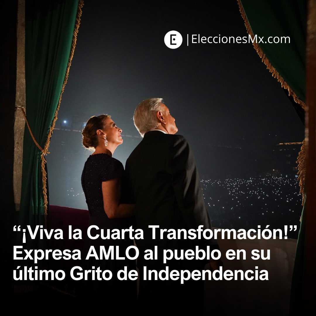 🇲🇽 | 𝟮𝟭𝟰 𝗔𝗡𝗜𝗩𝗘𝗥𝗦𝗔𝗥𝗜𝗢 𝗗𝗘𝗟 𝗚𝗥𝗜𝗧𝗢 𝗗𝗘 𝗜𝗡𝗗𝗘𝗣𝗘𝗡𝗗𝗘𝗡𝗖𝗜𝗔

En el último Grito de Independencia del sexenio, el presidente Andrés Manuel López Obrador dedicó la arenga a la Cuarta Transformación y a los trabajadores mexicanos, a quienes calificó como