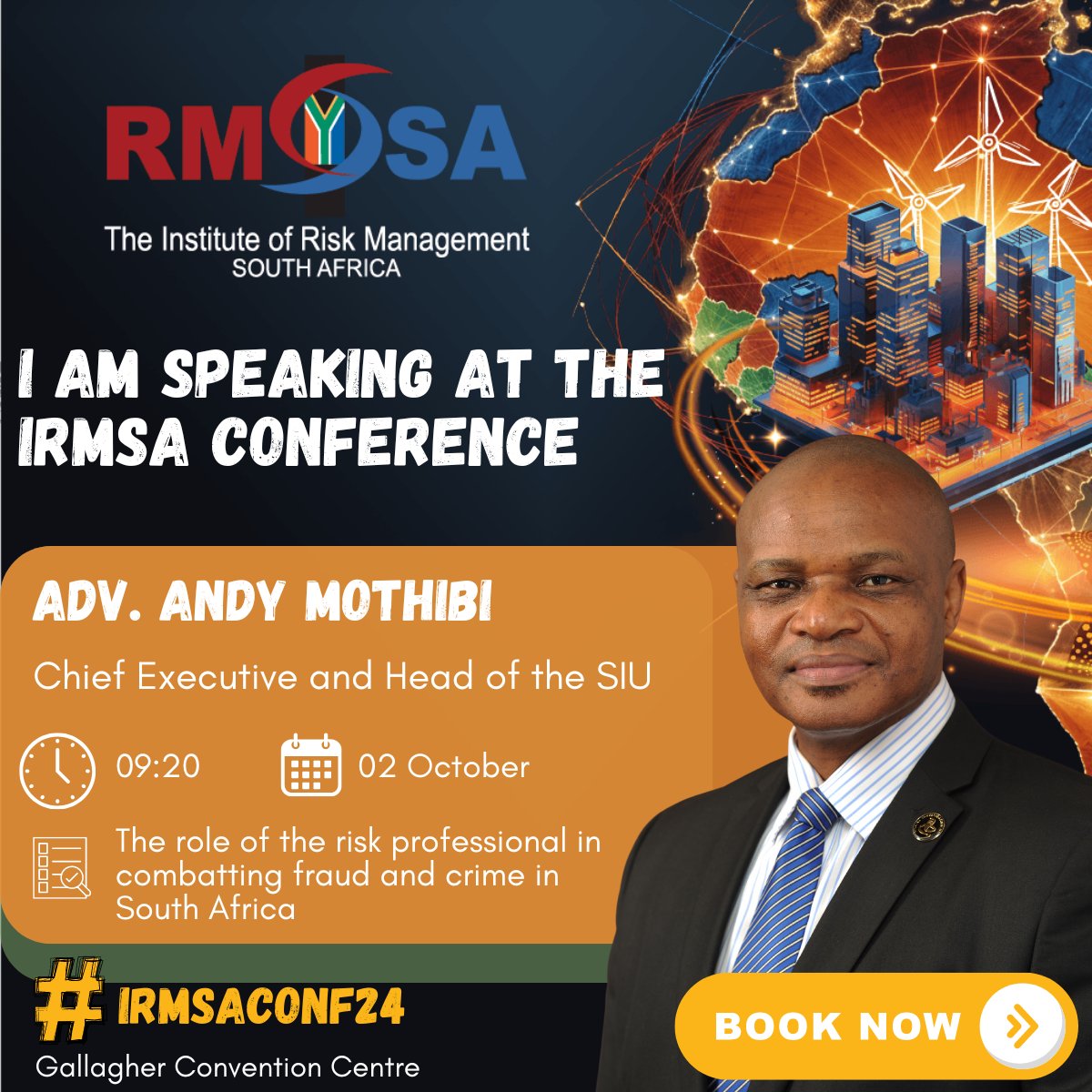🎤 SPEAKER ANNOUNCEMENT

⚖️ Advocate Andy Mothibi, Head of the SIU, will address fraud and corruption at #IRMSAConf24. 🛡️

📅 Oct 1-2, 2024

📍 Gallagher Convention Centre

🔗 Register: irmsa.org.za/page/conference
#Innovation #RiskManagement