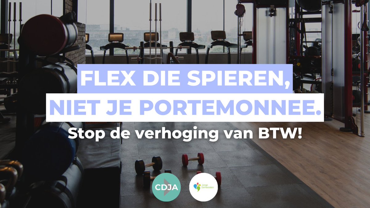 CDJA's tweet image. Geen extra kosten voor onze gains! 💪🏻

Sport moet toegankelijk en betaalbaar blijven voor iedereen. Daarom zijn @CDJA en @JongeDemocraten tegen de BTW-verhoging op sport!❌