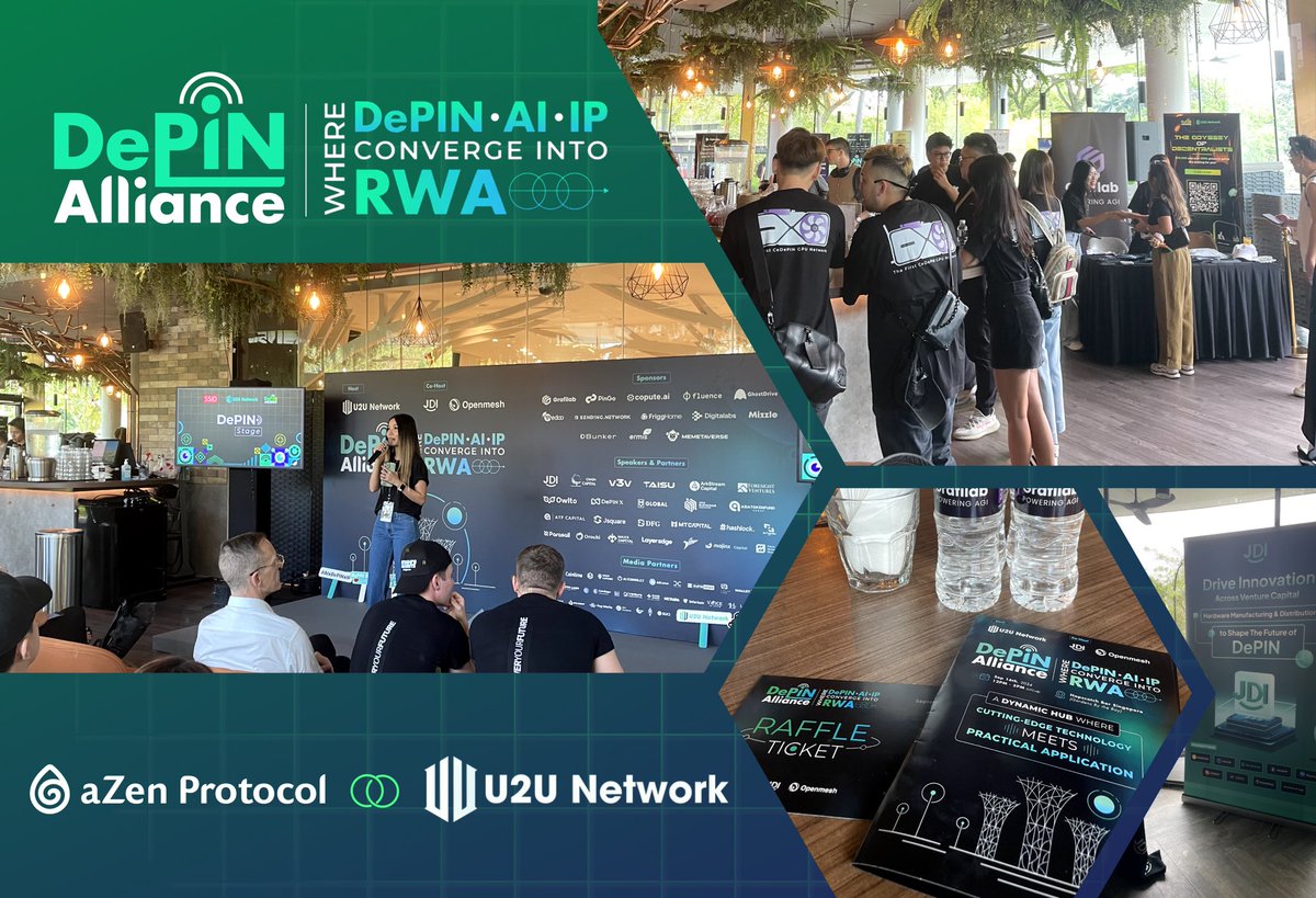 azen_protocol's tweet photo. It's #TOKEN2049Singapore week! Our team is in Singapore connecting with top investors, strategic partners, and clients, expanding our ever-growing network! 🌏

We kicked off the week in style with the “DePIN Alliance: Where DePIN, AI & IP Converge into RWA” side event, hosted by our strategic partners @uniultra_xyz . We're excited to be building the @uniultra_xyz ecosystem on the aZen Protocol! 🤝💡

Stay tuned, we’ve got plenty more events lined up this week! ���🔥